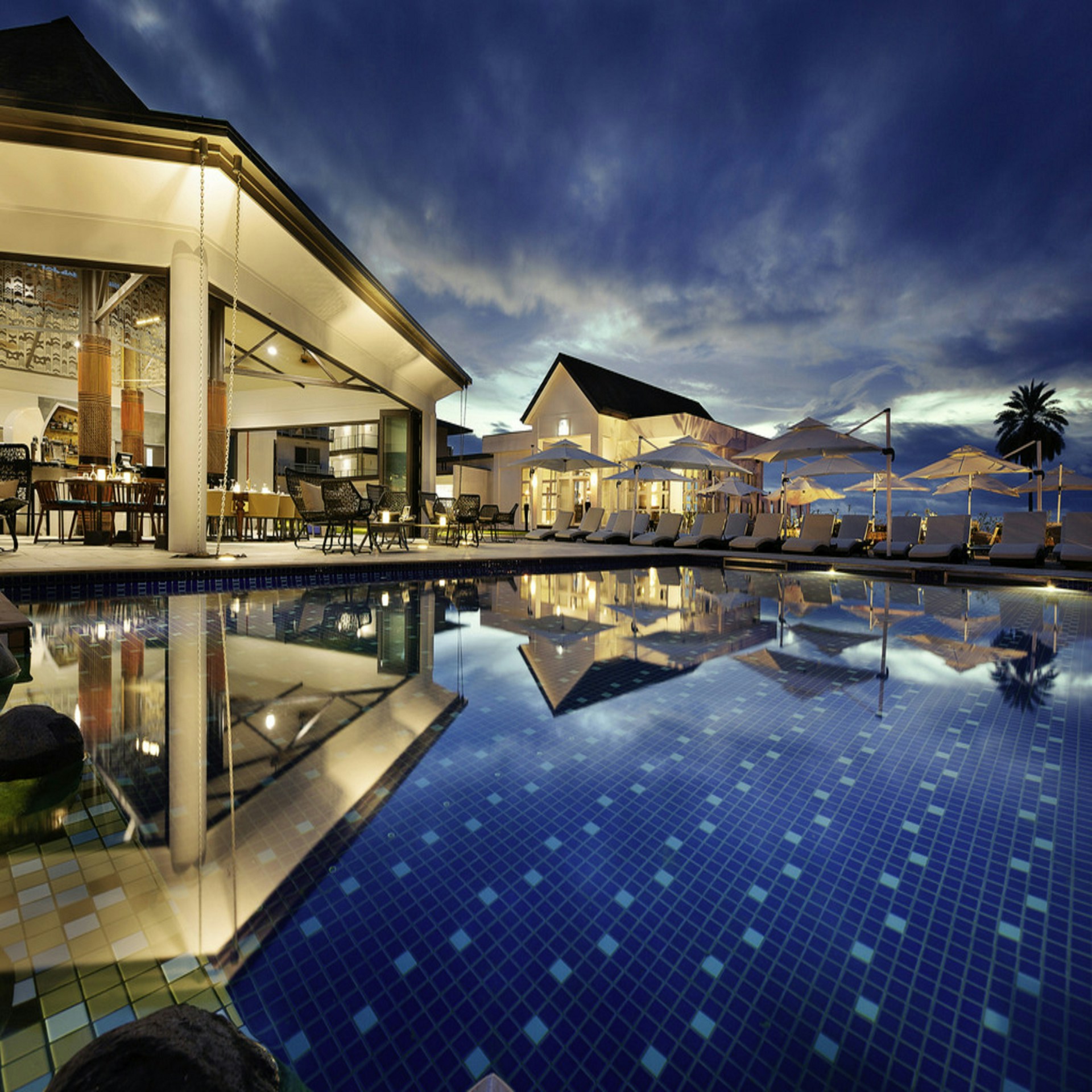 Terrace and pool dining at Digital Grand Resort
